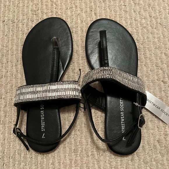 Women's Sandals Collection- Black, Brown, White Sizes 7-7.5 - Picture 8 of 8